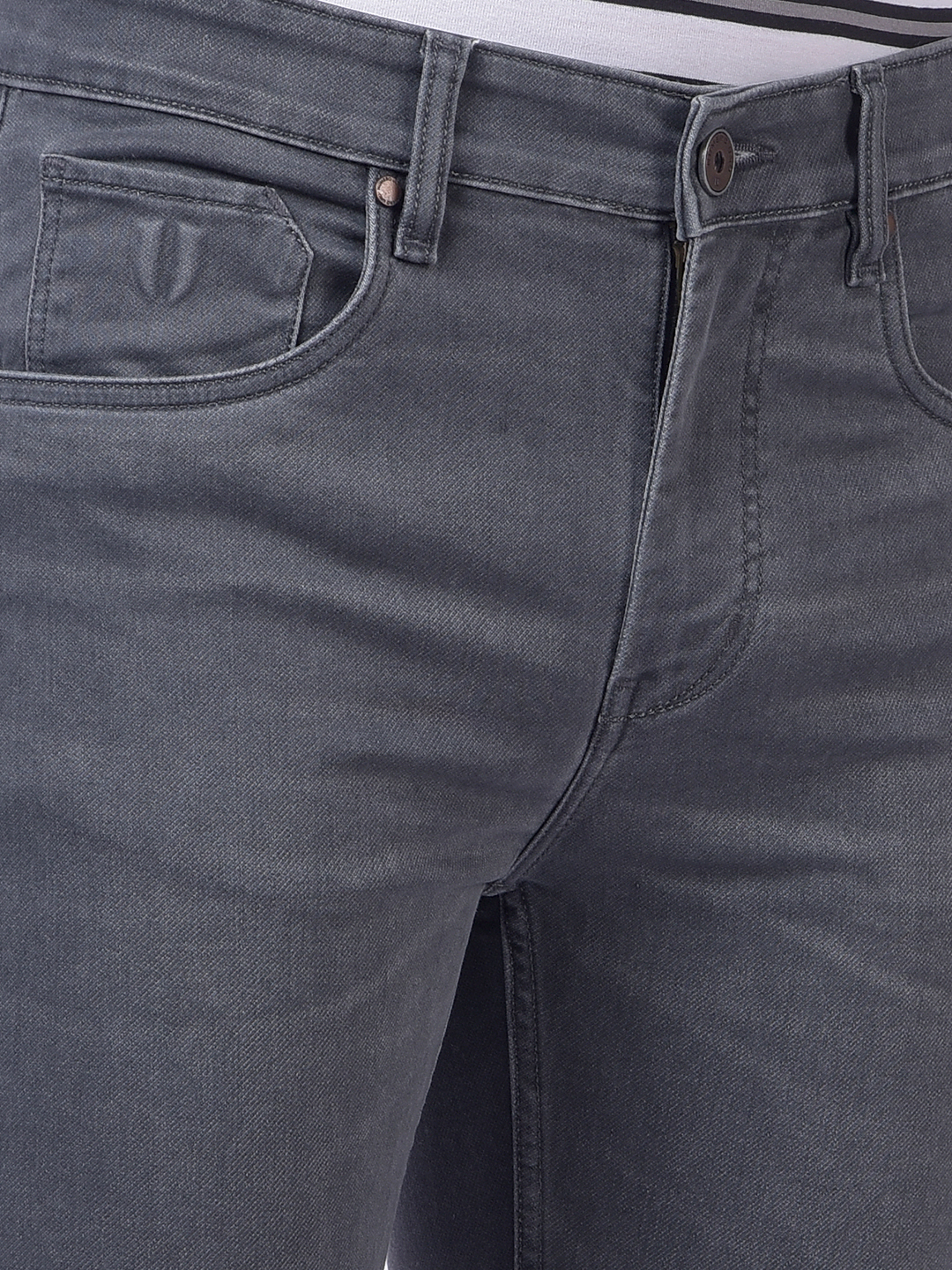 Numero Uno Men Dark Grey Slim Fit Sustainable Jeans